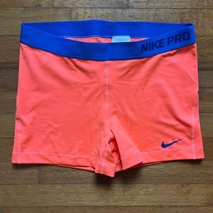 NEVER WORN Nike Pro Spandex shorts. Size XL. Neon Salmon on color